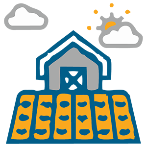 farm - Zero Food Waste Coalition drawing of a farmhouse and farm field